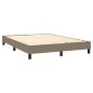 Letto a Molle con Materasso e LED Tortora 140x200 cm in Tessuto Letto a Molle con Materasso e LED Tortora 140x200 cm in Tessuto