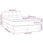 vidaXL Letto a Molle Materasso e LED Grigio Chiaro 120x200 cm Tessuto