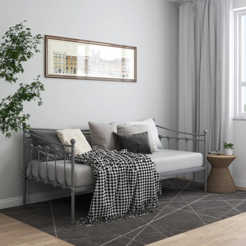 Telaio Divano Letto Grigio in Metallo 90x200 cm Telaio Divano Letto Grigio in Metallo 90x200 cm