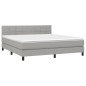 Letto a Molle Materasso e LED Grigio Chiaro 180x200 cm Tessuto Letto a Molle Materasso e LED Grigio Chiaro 180x200 cm Tessuto