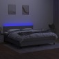 Letto a Molle Materasso e LED Grigio Chiaro 180x200 cm Tessuto Letto a Molle Materasso e LED Grigio Chiaro 180x200 cm Tessuto