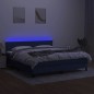 Letto a Molle con Materasso e LED Blu 180x200 cm in Tessuto Letto a Molle con Materasso e LED Blu 180x200 cm in Tessuto
