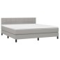 Letto a Molle Materasso e LED Grigio Chiaro 160x200 cm Tessuto Letto a Molle Materasso e LED Grigio Chiaro 160x200 cm Tessuto