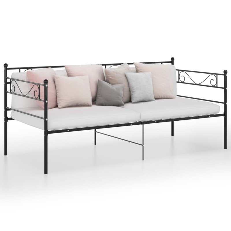 Divano Letto Telaio Nero in Metallo 90x200 cm Divano Letto Telaio Nero in Metallo 90x200 cm