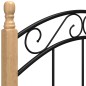 Giroletto in Metallo Nero e Legno Massello di Rovere 90x200 cm