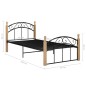 Giroletto in Metallo Nero e Legno Massello di Rovere 90x200 cm
