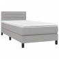 vidaXL Letto a Molle Materasso e LED Grigio Chiaro 90x190 cm Tessuto