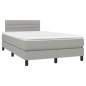 Letto a Molle Materasso e LED Grigio Chiaro 120x200 cm Tessuto Letto a Molle Materasso e LED Grigio Chiaro 120x200 cm Tessuto