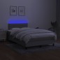 Letto a Molle Materasso e LED Grigio Chiaro 120x200 cm Tessuto Letto a Molle Materasso e LED Grigio Chiaro 120x200 cm Tessuto