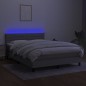 Letto a Molle Materasso e LED Grigio Chiaro 140x200 cm Tessuto Letto a Molle Materasso e LED Grigio Chiaro 140x200 cm Tessuto