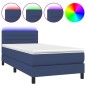 Letto a Molle con Materasso e LED Blu 100x200cm in Tessuto Letto a Molle con Materasso e LED Blu 100x200cm in Tessuto