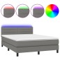 vidaXL Letto a Molle Materasso e LED Grigio Scuro 140x190cm in Tessuto vidaXL Letto a Molle Materasso e LED Grigio Scuro 140x190cm in Tessuto