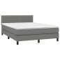 vidaXL Letto a Molle Materasso e LED Grigio Scuro 140x190cm in Tessuto vidaXL Letto a Molle Materasso e LED Grigio Scuro 140x190cm in Tessuto