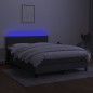 vidaXL Letto a Molle Materasso e LED Grigio Scuro 140x190cm in Tessuto vidaXL Letto a Molle Materasso e LED Grigio Scuro 140x190cm in Tessuto