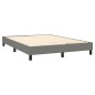 vidaXL Letto a Molle Materasso e LED Grigio Scuro 140x190cm in Tessuto vidaXL Letto a Molle Materasso e LED Grigio Scuro 140x190cm in Tessuto