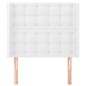 Testiera ad Orecchio Bianco 93x16x118/128 cm in Similpelle Testiera ad Orecchio Bianco 93x16x118/128 cm in Similpelle