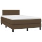 Letto a Molle Materasso e LED Marrone Scuro 120x200 cm Tessuto Letto a Molle Materasso e LED Marrone Scuro 120x200 cm Tessuto