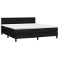 Letto a Molle con Materasso e LED Nero 160x200 cm in Tessuto Letto a Molle con Materasso e LED Nero 160x200 cm in Tessuto