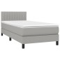 vidaXL Letto a Molle Materasso e LED Grigio Chiaro 100x200 cm Tessuto vidaXL Letto a Molle Materasso e LED Grigio Chiaro 100x200 cm Tessuto