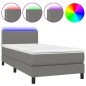 Letto a Molle Materasso e LED Grigio Scuro 100x200cm in Tessuto Letto a Molle Materasso e LED Grigio Scuro 100x200cm in Tessuto