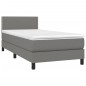 Letto a Molle Materasso e LED Grigio Scuro 100x200cm in Tessuto Letto a Molle Materasso e LED Grigio Scuro 100x200cm in Tessuto