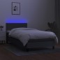 Letto a Molle Materasso e LED Grigio Scuro 100x200cm in Tessuto Letto a Molle Materasso e LED Grigio Scuro 100x200cm in Tessuto
