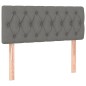 Letto a Molle Materasso e LED Grigio Scuro 90x190 cm in Tessuto