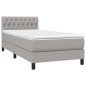 Letto a Molle Materasso e LED Grigio Chiaro 90x190 cm Tessuto Letto a Molle Materasso e LED Grigio Chiaro 90x190 cm Tessuto