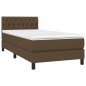 vidaXL Letto a Molle Materasso e LED Marrone Scuro 90x200cm in Tessuto vidaXL Letto a Molle Materasso e LED Marrone Scuro 90x200cm in Tessuto