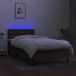vidaXL Letto a Molle Materasso e LED Marrone Scuro 90x200cm in Tessuto vidaXL Letto a Molle Materasso e LED Marrone Scuro 90x200cm in Tessuto