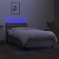 Letto a Molle Materasso e LED Grigio Chiaro 90x200 cm Tessuto Letto a Molle Materasso e LED Grigio Chiaro 90x200 cm Tessuto