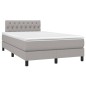 Letto a Molle Materasso e LED Grigio Chiaro 120x200 cm Tessuto Letto a Molle Materasso e LED Grigio Chiaro 120x200 cm Tessuto