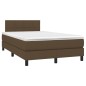 Letto a Molle Materasso e LED Marrone Scuro 120x200 cm Tessuto Letto a Molle Materasso e LED Marrone Scuro 120x200 cm Tessuto