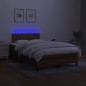 Letto a Molle Materasso e LED Marrone Scuro 120x200 cm Tessuto Letto a Molle Materasso e LED Marrone Scuro 120x200 cm Tessuto