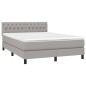 vidaXL Letto a Molle Materasso e LED Grigio Chiaro 140x190 cm Tessuto vidaXL Letto a Molle Materasso e LED Grigio Chiaro 140x190 cm Tessuto