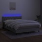 vidaXL Letto a Molle Materasso e LED Grigio Chiaro 140x190 cm Tessuto vidaXL Letto a Molle Materasso e LED Grigio Chiaro 140x190 cm Tessuto