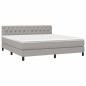 Letto a Molle Materasso e LED Grigio Chiaro 160x200 cm Tessuto Letto a Molle Materasso e LED Grigio Chiaro 160x200 cm Tessuto
