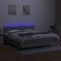 Letto a Molle Materasso e LED Grigio Chiaro 160x200 cm Tessuto Letto a Molle Materasso e LED Grigio Chiaro 160x200 cm Tessuto