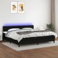 Letto a Molle Materasso e LED Nero 200x200cm in Tessuto Letto a Molle Materasso e LED Nero 200x200cm in Tessuto
