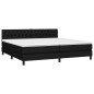Letto a Molle Materasso e LED Nero 200x200cm in Tessuto Letto a Molle Materasso e LED Nero 200x200cm in Tessuto