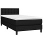 Letto a Molle con Materasso e LED Nero 90x190 cm in Tessuto Letto a Molle con Materasso e LED Nero 90x190 cm in Tessuto