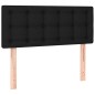 Letto a Molle con Materasso e LED Nero 90x190 cm in Tessuto Letto a Molle con Materasso e LED Nero 90x190 cm in Tessuto