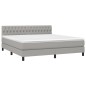 Letto a Molle Materasso e LED Grigio Chiaro 180x200 cm Tessuto Letto a Molle Materasso e LED Grigio Chiaro 180x200 cm Tessuto