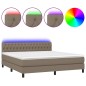 vidaXL Letto a Molle con Materasso e LED Tortora 180x200 cm in Tessuto vidaXL Letto a Molle con Materasso e LED Tortora 180x200 cm in Tessuto