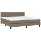 vidaXL Letto a Molle con Materasso e LED Tortora 180x200 cm in Tessuto vidaXL Letto a Molle con Materasso e LED Tortora 180x200 cm in Tessuto