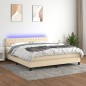 vidaXL Letto a Molle con Materasso e LED Crema 160x200 cm in Tessuto vidaXL Letto a Molle con Materasso e LED Crema 160x200 cm in Tessuto