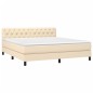 vidaXL Letto a Molle con Materasso e LED Crema 160x200 cm in Tessuto vidaXL Letto a Molle con Materasso e LED Crema 160x200 cm in Tessuto