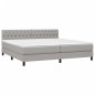 Letto a Molle Materasso e LED Grigio Chiaro 200x200 cm Tessuto Letto a Molle Materasso e LED Grigio Chiaro 200x200 cm Tessuto