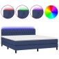 vidaXL Letto a Molle con Materasso e LED Blu 180x200 cm in Tessuto vidaXL Letto a Molle con Materasso e LED Blu 180x200 cm in Tessuto