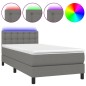 vidaXL Letto a Molle Materasso e LED Grigio Scuro 90x190 cm in Tessuto vidaXL Letto a Molle Materasso e LED Grigio Scuro 90x190 cm in Tessuto
